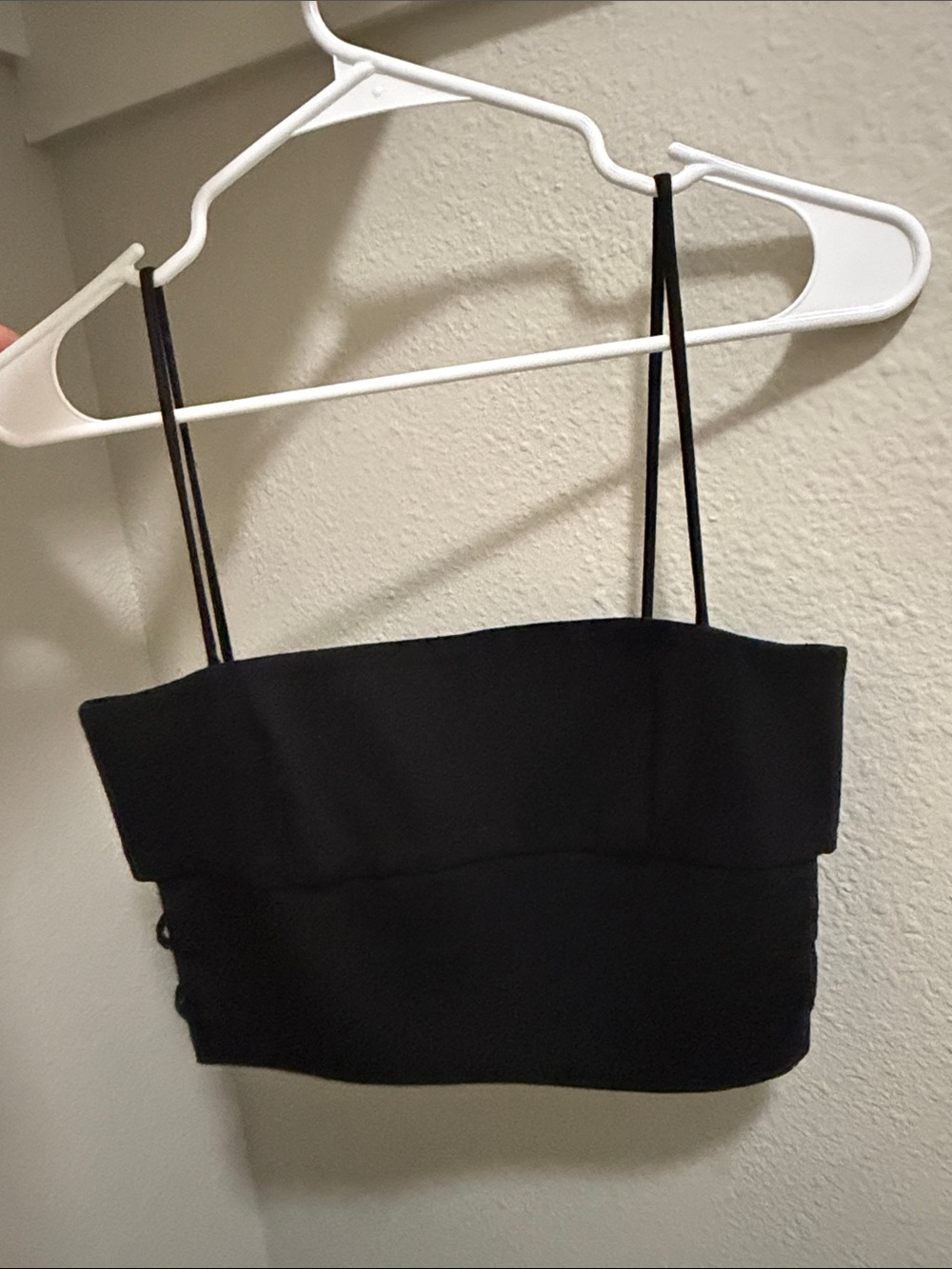 Zara Black Cropped Camisole with Thin Straps